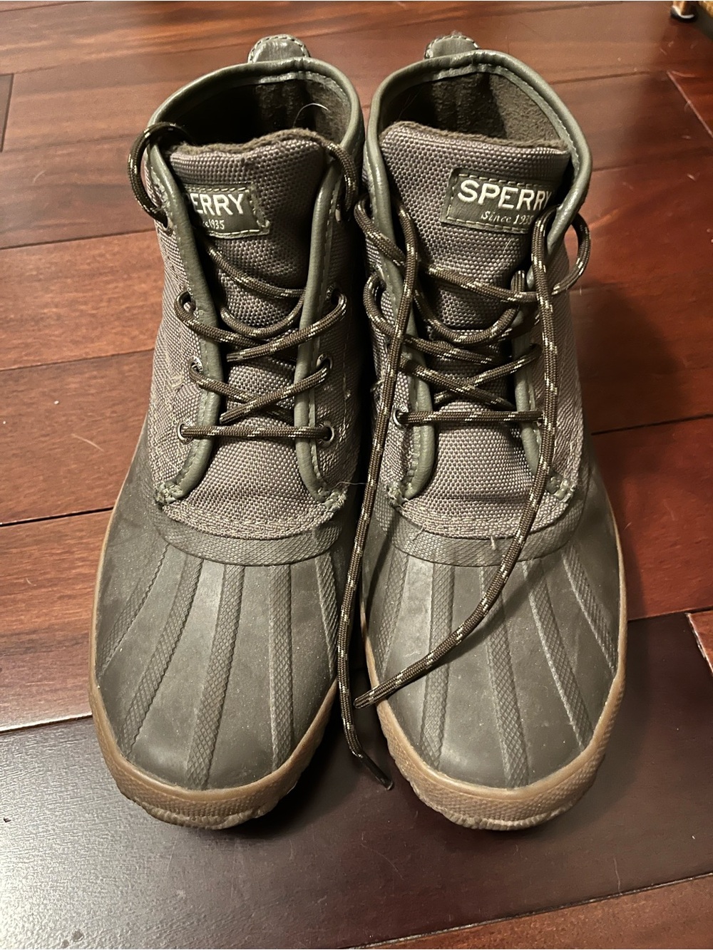 Sperry Men’s Olive Gray Lace-Up Rain & Snow Boots